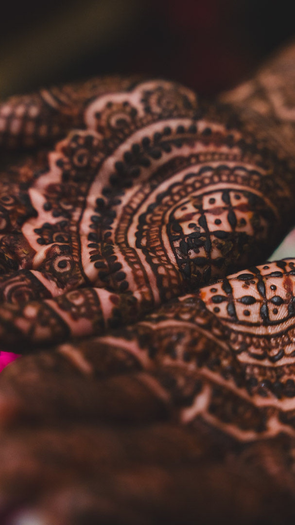 Henna drying on the bride's hands before the mehndi night